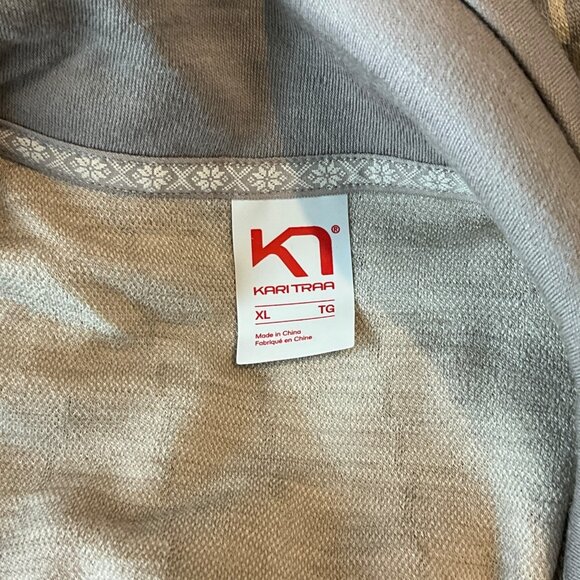Kari Traa Juliane 220g Wool Half Zip Base Layer Top Multi Cream Size XL - Picture 6 of 9